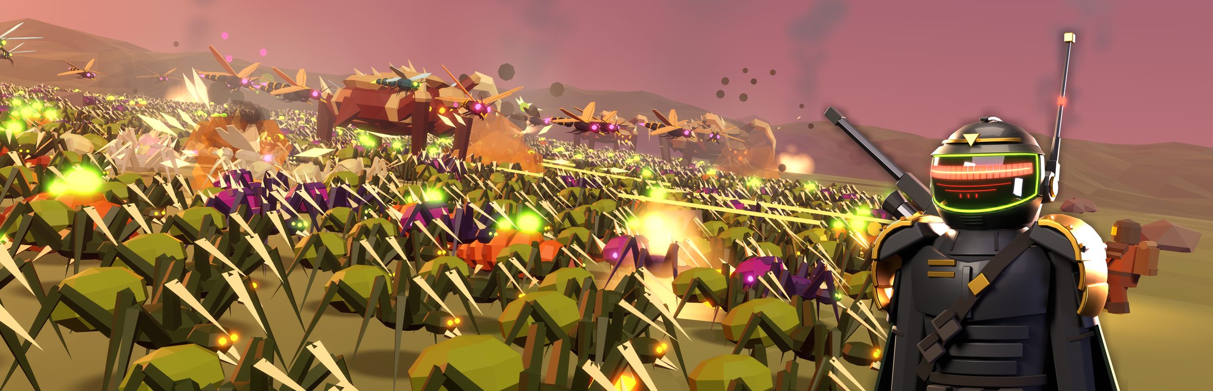 The Reaper commander facing an alien swarm